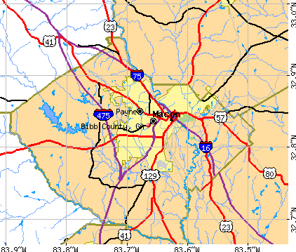 Bibb County, GA map