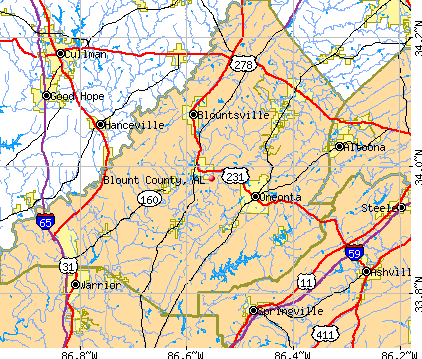 Blount County, AL map