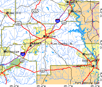 Lee County, AL map