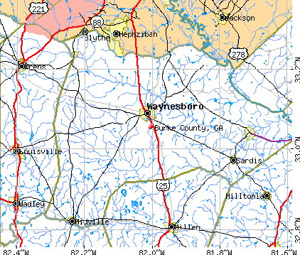 Burke County, GA map