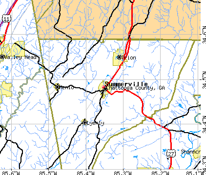 counties in ga. Chattooga County, GA map