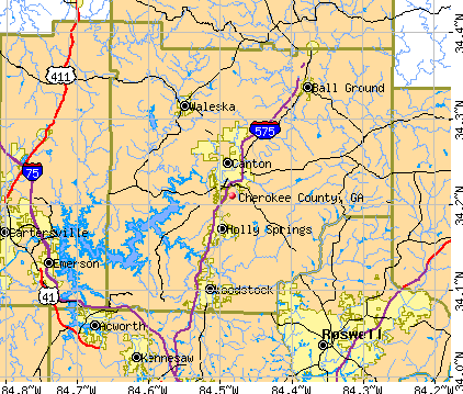 Cherokee County, GA map