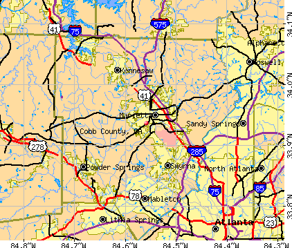Cobb County, GA map