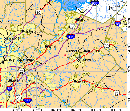 Gwinnett County, GA map