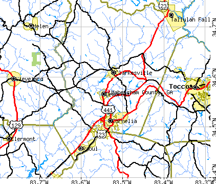 Habersham County, GA map