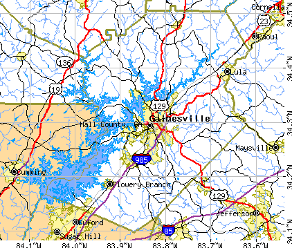 Hall County, GA map