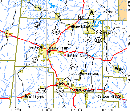 Marion County, AL map