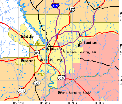 Muscogee County, GA map