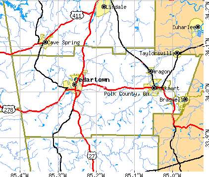 Polk County, GA map