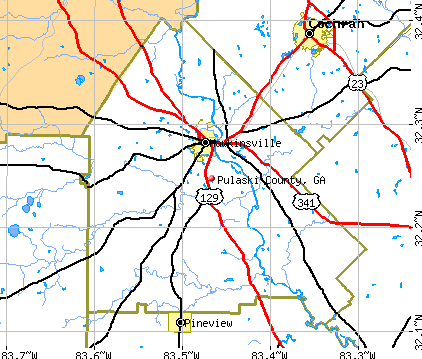 Pulaski County, GA map
