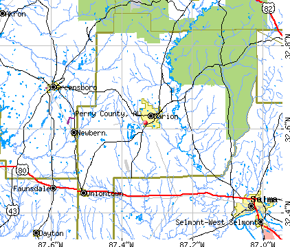 Perry County, AL map