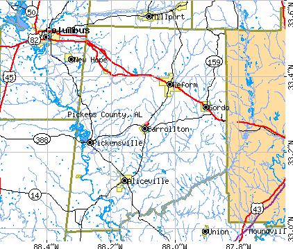 Pickens County, AL map