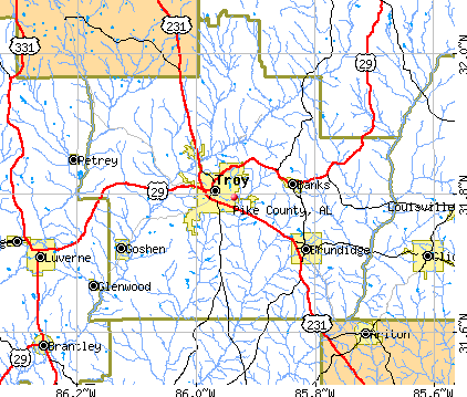 Pike County, AL map