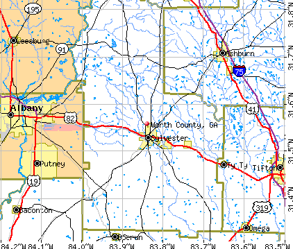 Worth County, GA map