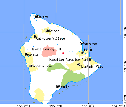 Hawaii County, HI map