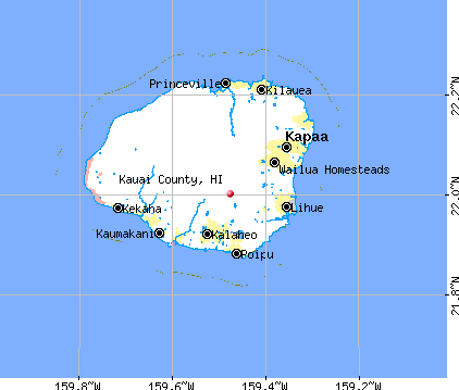 Kauai County, HI map