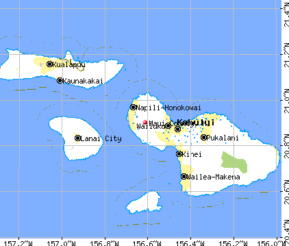 Maui County, HI map