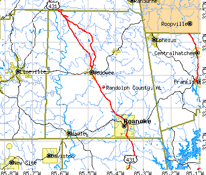 Randolph County, AL map