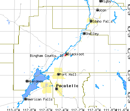 Bingham County, ID map