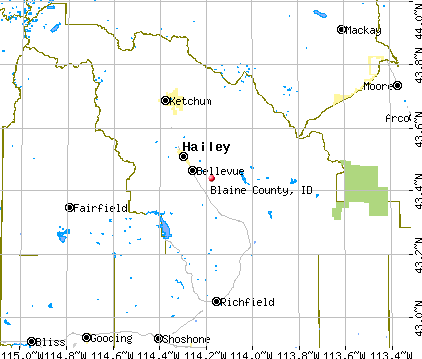 Blaine County, ID map