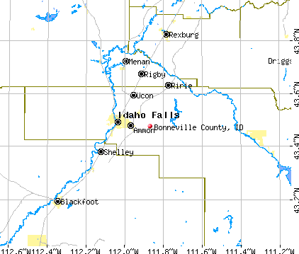Bonneville County, ID map