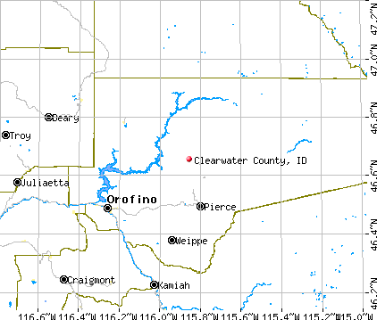 Clearwater County, ID map