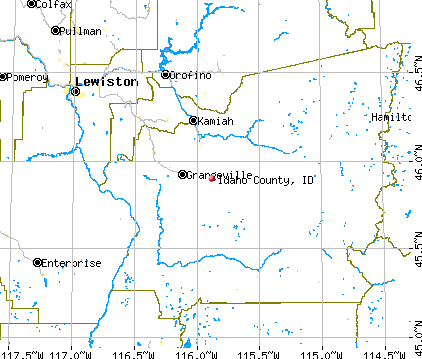 Idaho County, ID map