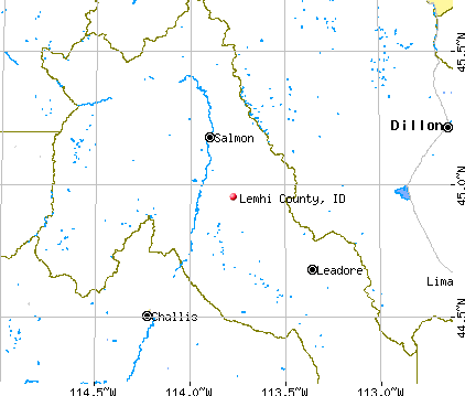 Lemhi County, ID map