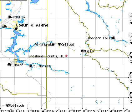 Shoshone County, ID map