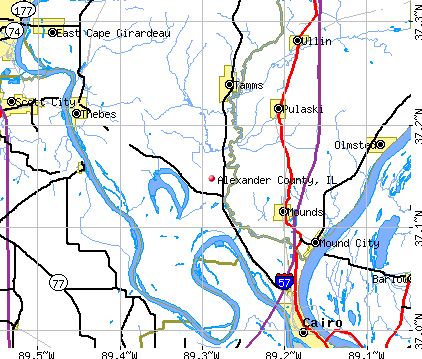 alexander county illinois map il