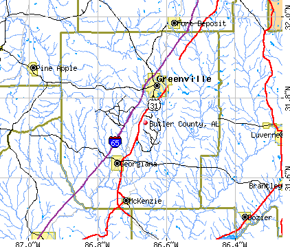Butler County, AL map