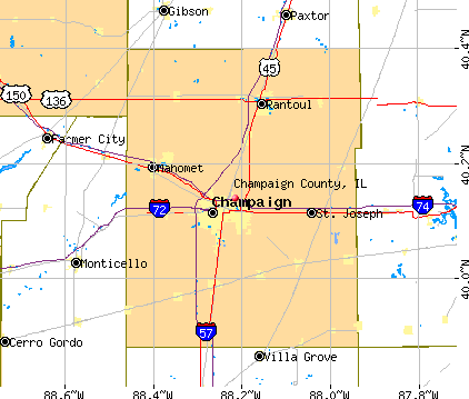 Champaign County, IL map