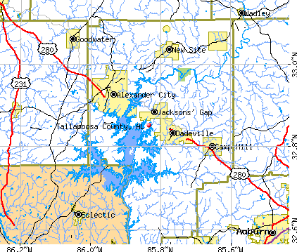 Tallapoosa County, AL map