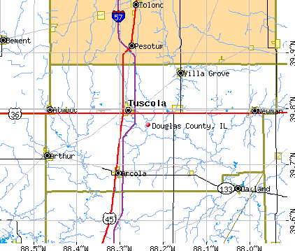 Douglas County, IL map