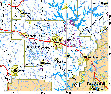 Walker County, AL map