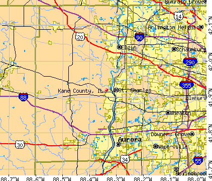 Kane County, IL map