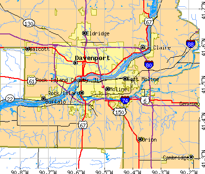 Rock Island County, IL map