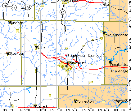 Stephenson County, IL map
