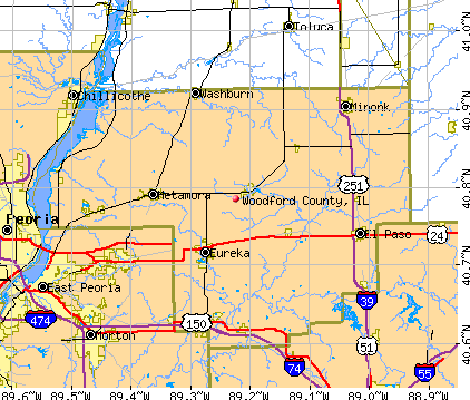 Woodford County, IL map
