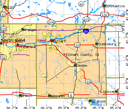 Elkhart County, IN map