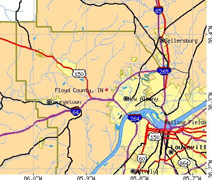 Floyd County, IN map
