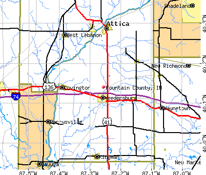 Fountain County, IN map
