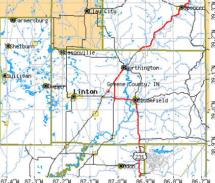 Greene County, IN map