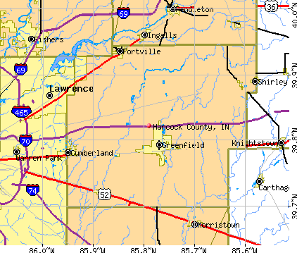 Hancock County, IN map