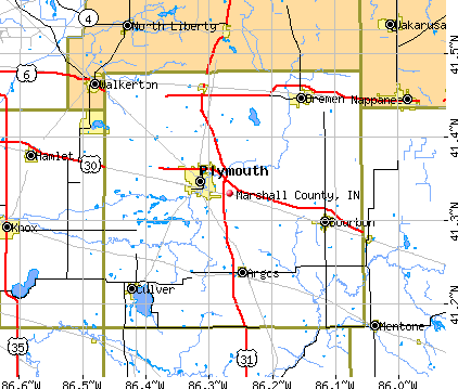 Marshall County, IN map
