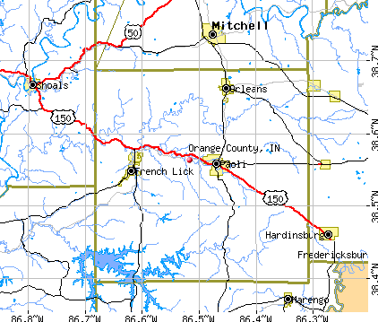 Orange County, IN map