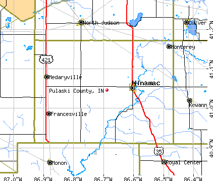 Pulaski County, IN map