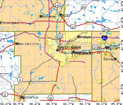 St. Joseph County, IN map