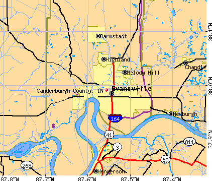 Vanderburgh County, IN map