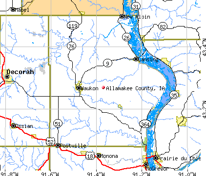 Allamakee County, IA map